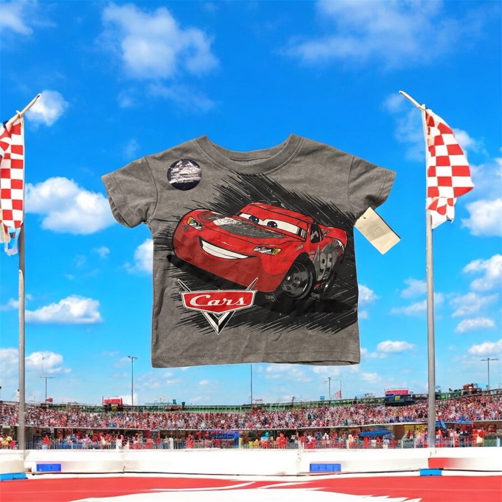 Disney Cars Gray and Red Short Sleeve Tee